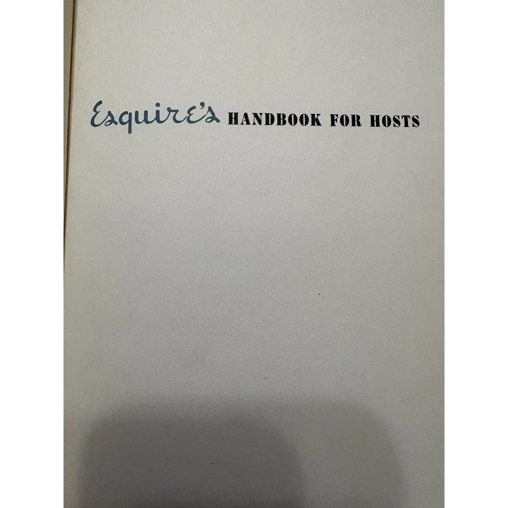 VTG Esquire's Handbook for Hosts 1953 Cocktail Recipes MCM Etiquette Hardcover